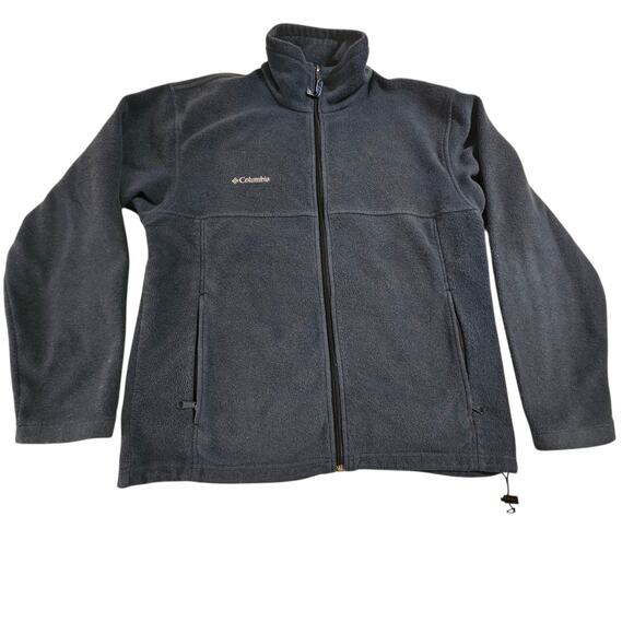 Columbia Men's Full Zip Heavy Fleece Jacket Size L Zip Pockets Stand-up Collar - Picture 1 of 9